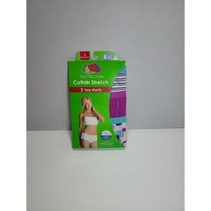 Fruit Of TheLoom Women's 3 Pair Boy Shorts Cotton Stretch Underwear Panties 8 XL